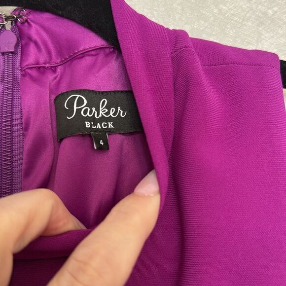 Parker Black Label Asymmetric Ruffle Dress 4 - Picture 5 of 5